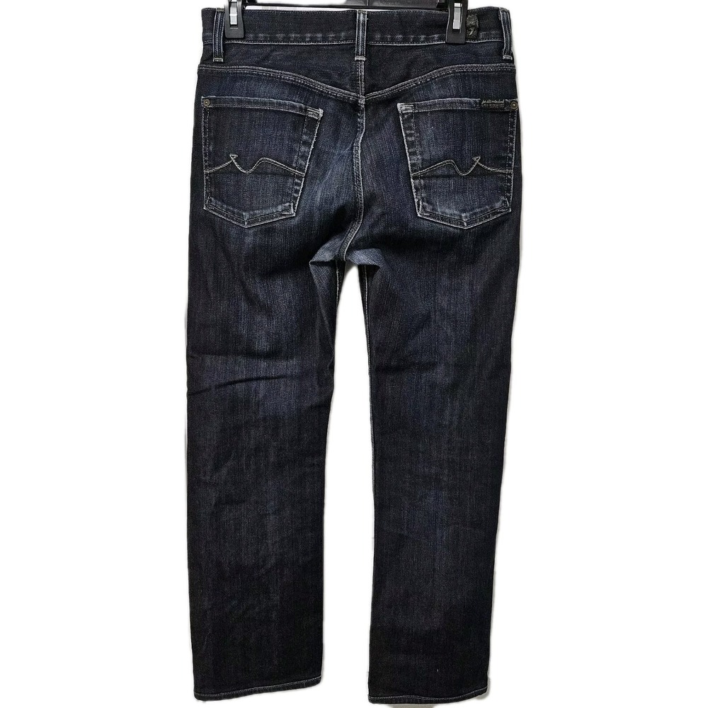 7 For All Mankind Jeans Mens 29 Dark Blue Slimmy Slim Straight Stretch‎ Denim